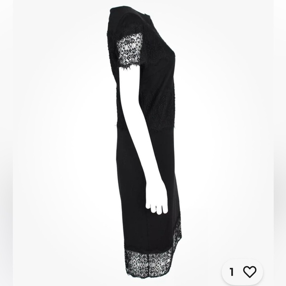 Escada Black Lace Knee Length Sheath Dress - Picture 3 of 14